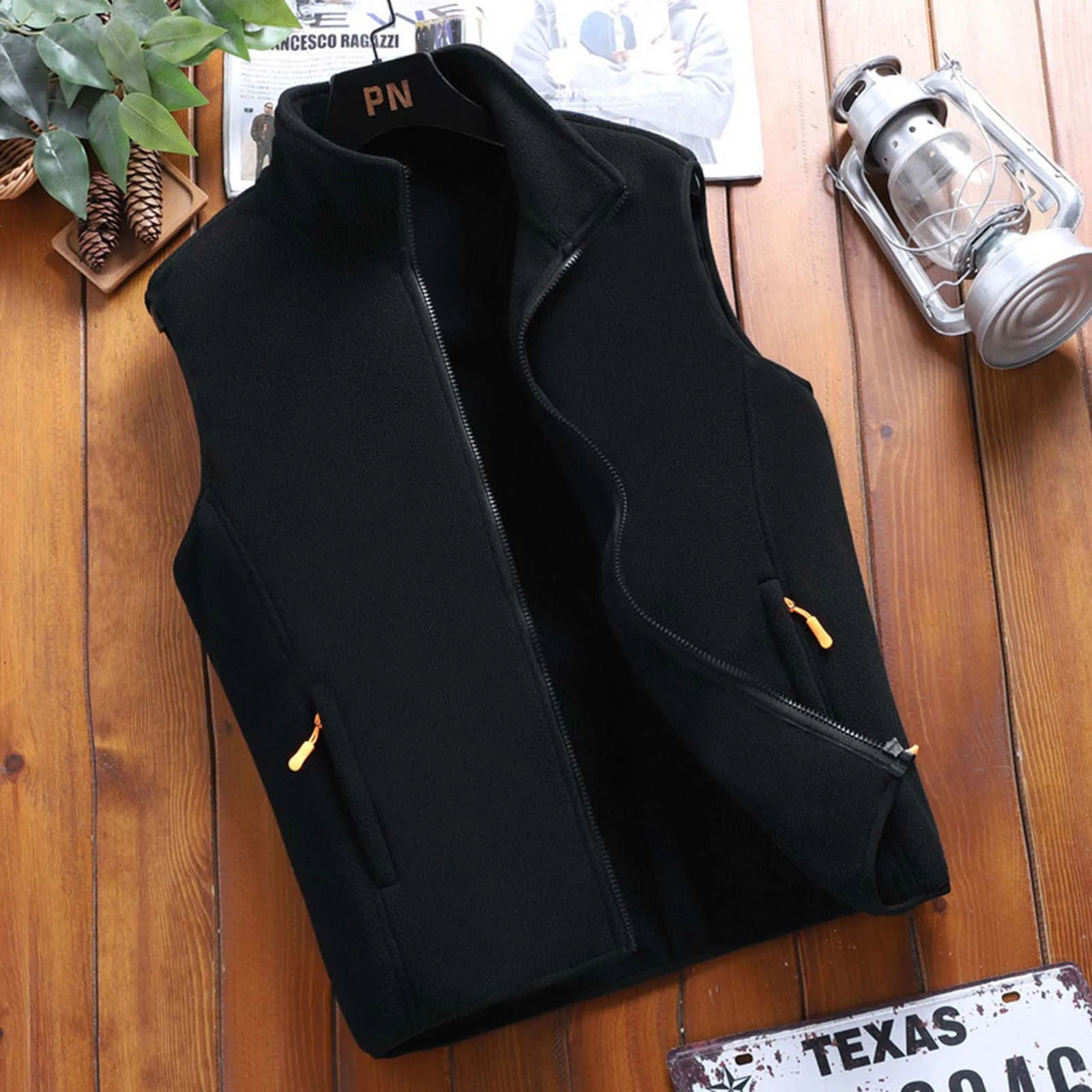 Men's Warm Solid Color Fleece Vest