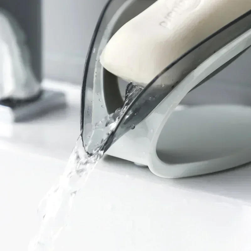 Description Picture 6 of itemSuction Cup Soap Dish Box For Bathroom Shower Soap Holder with Drain Portable Leaf Shape Toilet Laundry Soap Rack Tray For Basin