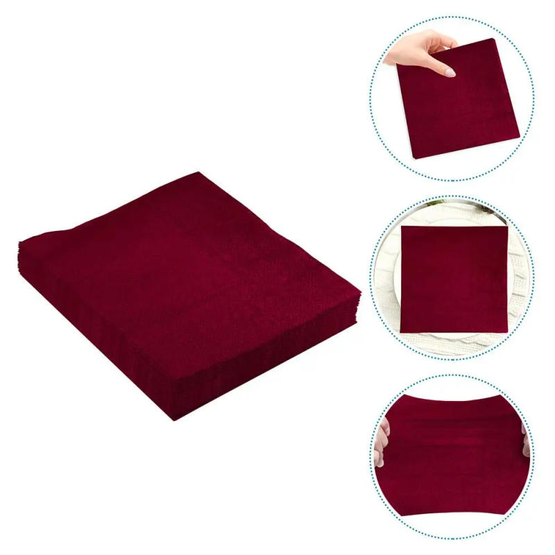 Description Picture 5 of item20 Pcs Solid Color Napkins Red Burgundy Disposable Paper Towels for Wedding Party Lunch Guest Baby Shower Cocktail Luau Decor