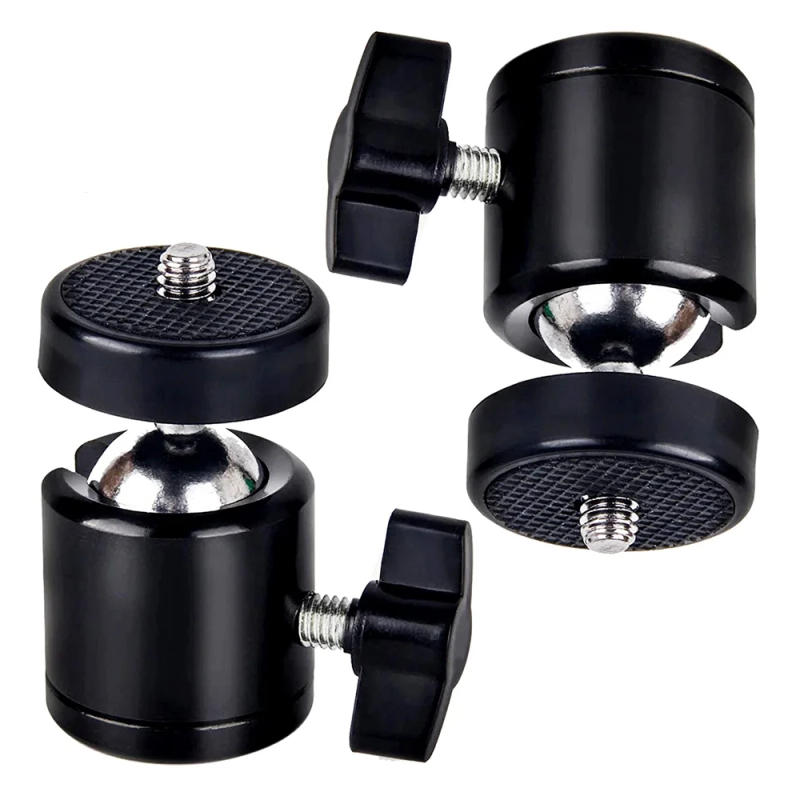 Description Picture 3 of item1/4 Hot Shoe Tripod Mount Action Camera Head Ball Adapter Cradle Ball Head Lock LED Light Flash Bracket Holder DSLR DV Cameras