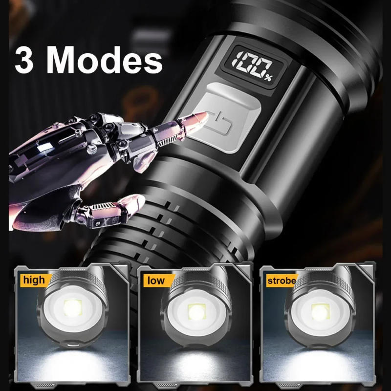 Description Picture 5 of itemTelescopic Zoom Flashlight Ultra Powerful Torch Usb Rechargeable Led Flashlight Tactical Lantern Camping Outdoor Strong Light