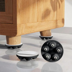 Eary 4pcs Adjustable Movable Furniture Chair Leg Furniture Foot Pads with 5 Wheel Rollers Washing Machine Riser Bed Sofa Booster
