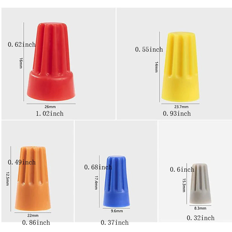 Description Picture 5 of item248pcs Electrical Wire Connectors Nuts Colorful Wire Caps Kit Twist Caps Nuts Assortment for Quick Connection