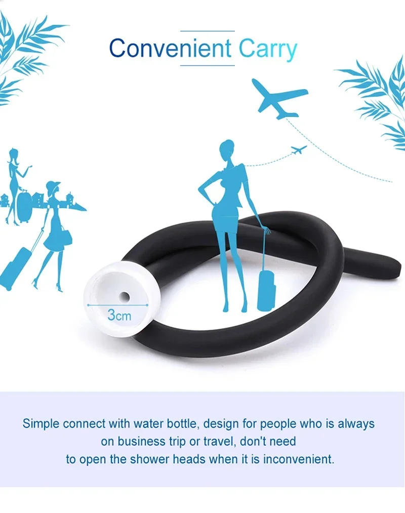 Description Picture 5 of item50/200cm Soft Silicone Tube Enema Anal, Shower Cleaning Set, Portable, Tube Anus Cleaner, Personal Hygiene Cleaning Bidet Shower