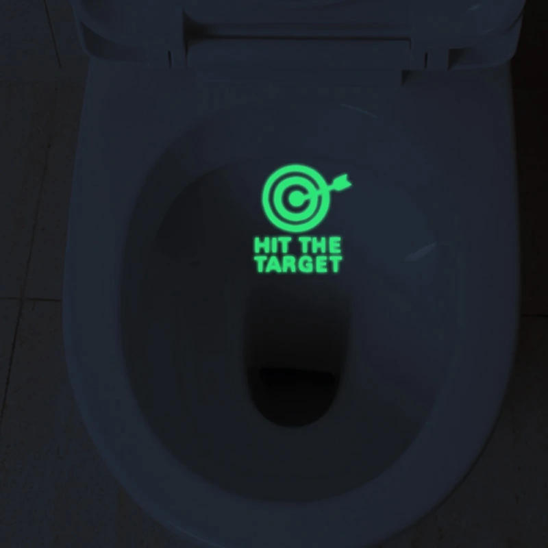 Description Picture 4 of itemLuminous Toilet Stickers Hit The Target Funny Signs Glow in The Dark Bathroom Wall Art Sign Decor Removable for Home Restroom