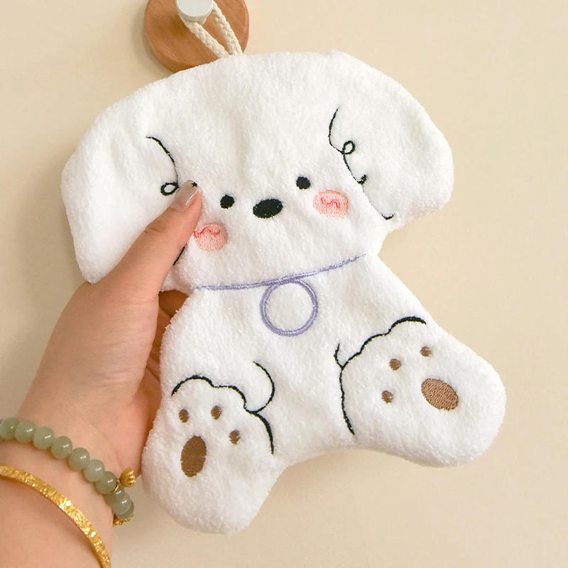 Description Picture 4 of itemSoft Double-thickness Hand Towel Hanging Quick-drying Absorbent Hand Towels Kawaii Flower Towel Bathroom Kitchen Accession 핸드타올