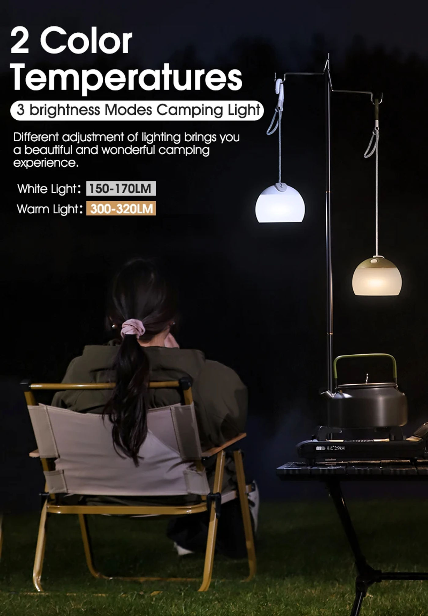 Description Picture 6 of itemWEST BIKING Portable Camping Light Outdoor Emergency Tent Hanging Lamp IPX5 Waterproof USB Charging Retro LED Atmosphere Light