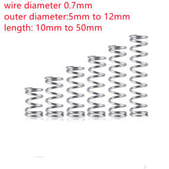 10-20pcs 304 stainless steel spring wire diameter 0.7mm 5-12 mm diameter 5-50 mm in length compression Small spring