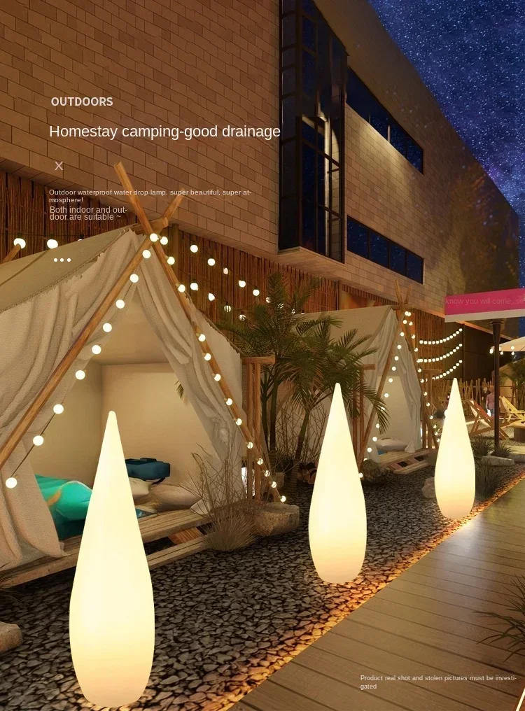 Description Picture 2 of itemOutdoor luminous water drop  floor solar garden  lawn camping atmosphere waterproof online celebrity.