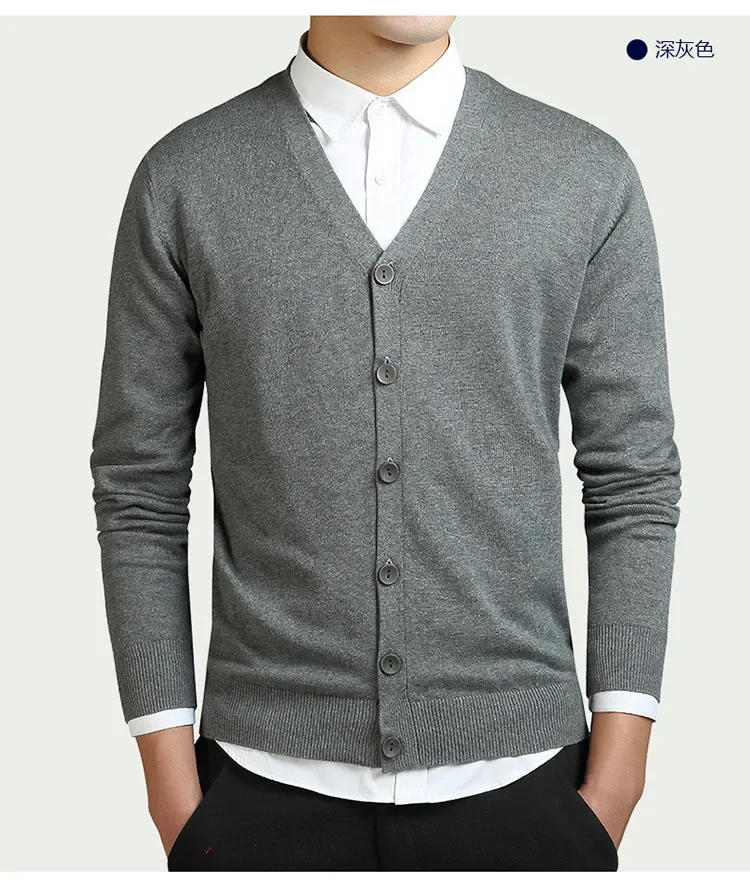 Description Picture 6 of itemNew Men's Sweater Long-sleeved V-neck Sweater Loose All-match Button Knit Casual Style Cardigan