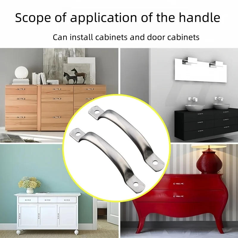 Description Picture 3 of item1/5pcs silver door handle cabinet, suitable for drawer cabinets without door handles, easy to install hardware accessories