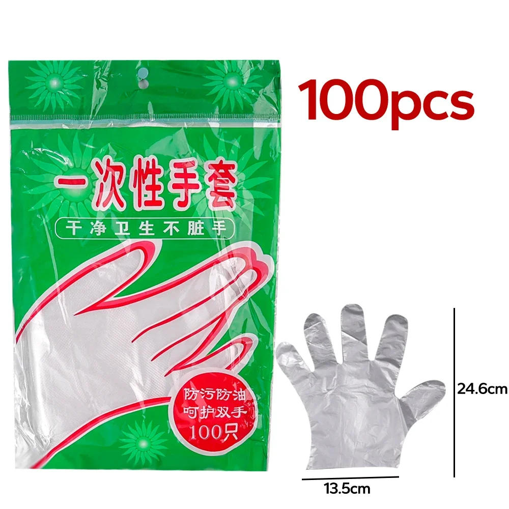 Description Picture 2 of item200-100Pcs Disposable Gloves Transparent Cooking Cleaning Clear Home Kitchen Dishwashing Gloves Waterproof Restaurant Supplies