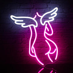 Angel Neon Led Sign Art Body Neon Lights Pink Room Decoration For Bedroom Home Bars Birthday Party Wedding Beauty Neon Wall Lamp