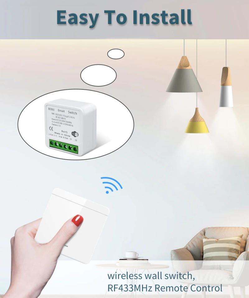 Description Picture 4 of itemTuya Smart WiFi Switch RF 433MHz Wireless Light Switch 1/2/3Gang Wall Switch Smart Life APP Voice Control With Alexa Google Home