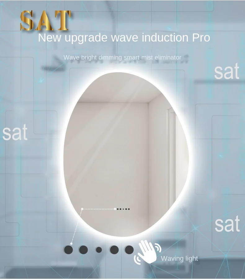 Description Picture 5 of itemSmart Bathroom Mirror Lights Irregular Bright Magnifying Bathroom Mirror Anti Fog Espejos Con Luces Decoration Home