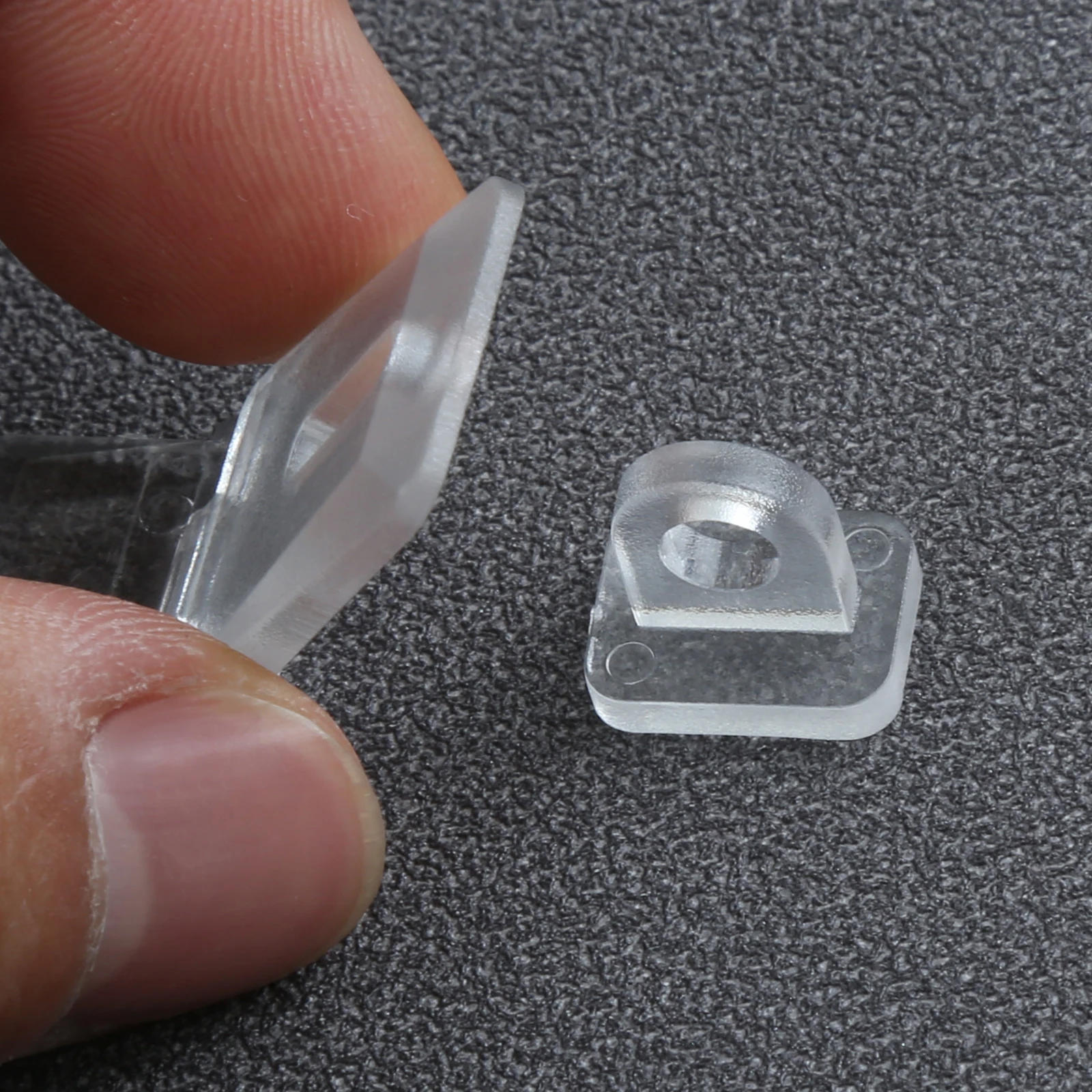 Description Picture 3 of item4 Sets Mini Hasp Latches Box Locks Jewelry Hinge Acrylic Buckle Clear Transparent Plastic Mini Cabinet Padlock Buckles 41*16mm