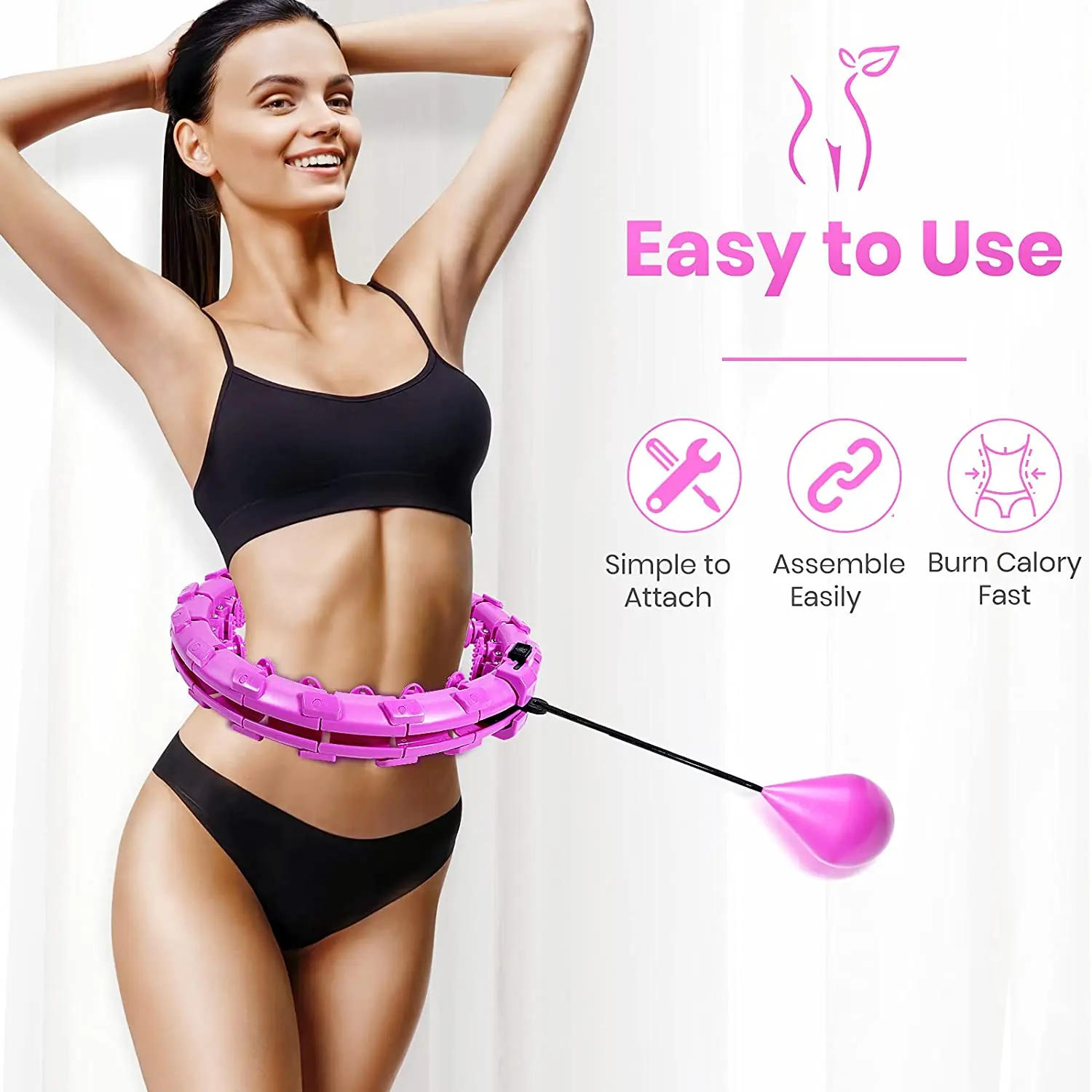 Description Picture 2 of itemSlimming Hoop With Weight Exercise Weights Sport Sports Hoop Waist Trainer Exercise At Home Fitness Belly Abdominal Adjustable