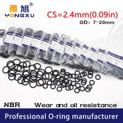 50PCS/lot Black NBR Sealing O-Ring CS2.4mm Thickness OD6/7/8/9/10/11/12/13/14/14.5/15/16/17/18/19/20*2.4mm Rubber Rings Gasket