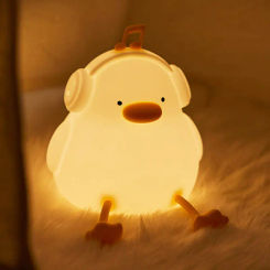 2024 LED Silicone Night Light Cute Duck Silicone Lamp 30min Timing Nightlight for Home Bedroom Decoration Baby Birthday Gift