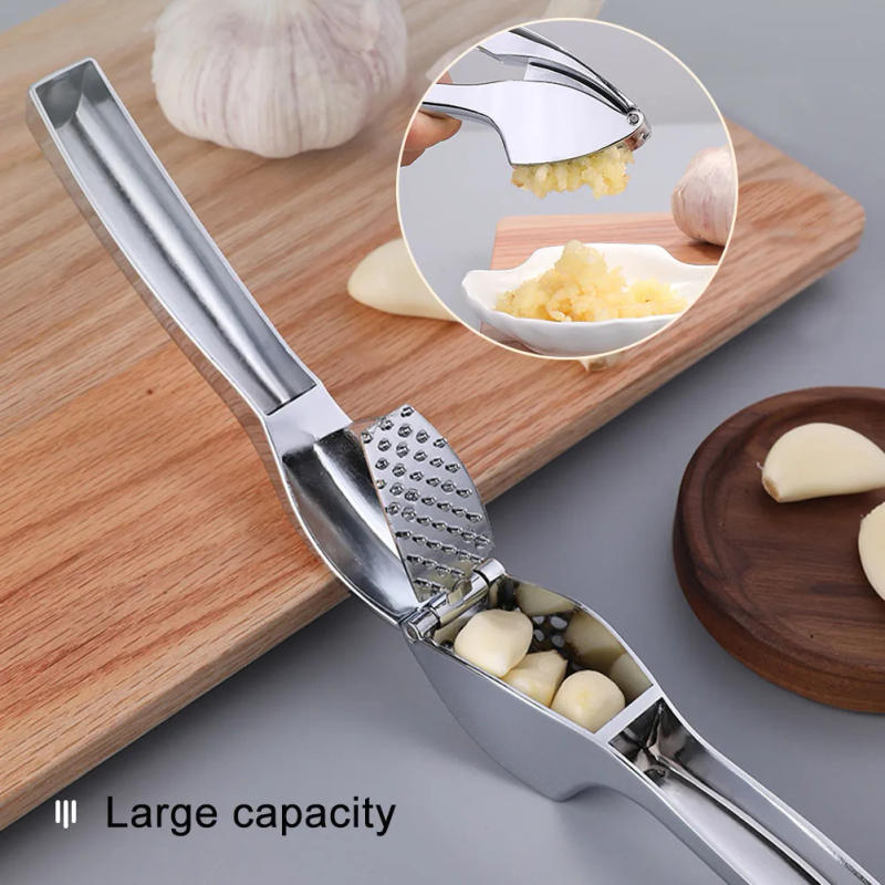 Description Picture 6 of itemGarlic Press Manually Mashed Garlic Crusher Machine Handheld Ergonomic Grip Anti-Rust Cooking Ginger Crusher Kitchen Tools