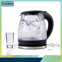 110V Electric Kettle European Standard Blue Light Glass Kettle Automatic Power Off Mini Hervidor Samovar Home