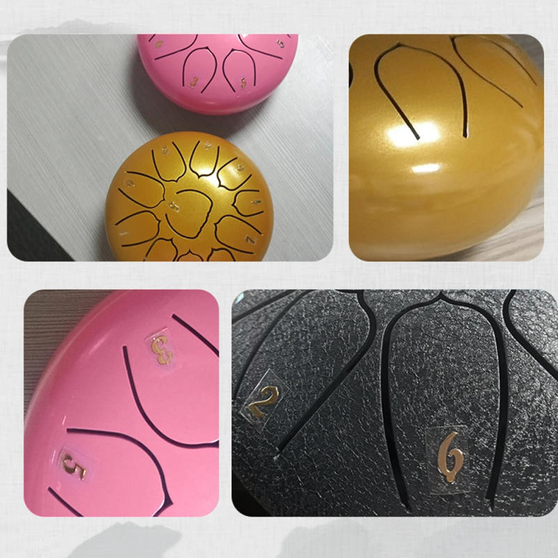 Description Picture 5 of item6 inch 11 Tone Steel Tongue Drum Hand Pan Drum Drumstick Percussion Music Instrument Tambourine Yoga Relaxation Glucopon Gift