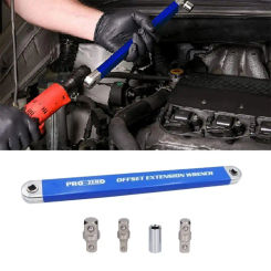 15.4inch Offset Extension Wrench High-Carbon Steel Impact Socket Ratchet Wrench Tool With 1/4inch 3/8inch 1/2inch Square Wrench