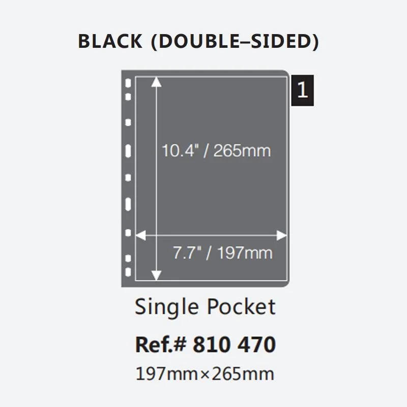 Description Picture 5 of itemPostage Stamps Album Black Standard 1Pcs 9 Hole Pages Inserts Loose Leaf