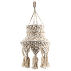 Macrame Lamp Shade Boho Hanging Pendant Light Cover, Chandelier Shade For Bedroom Living Room Nursery Dorm Home Decor