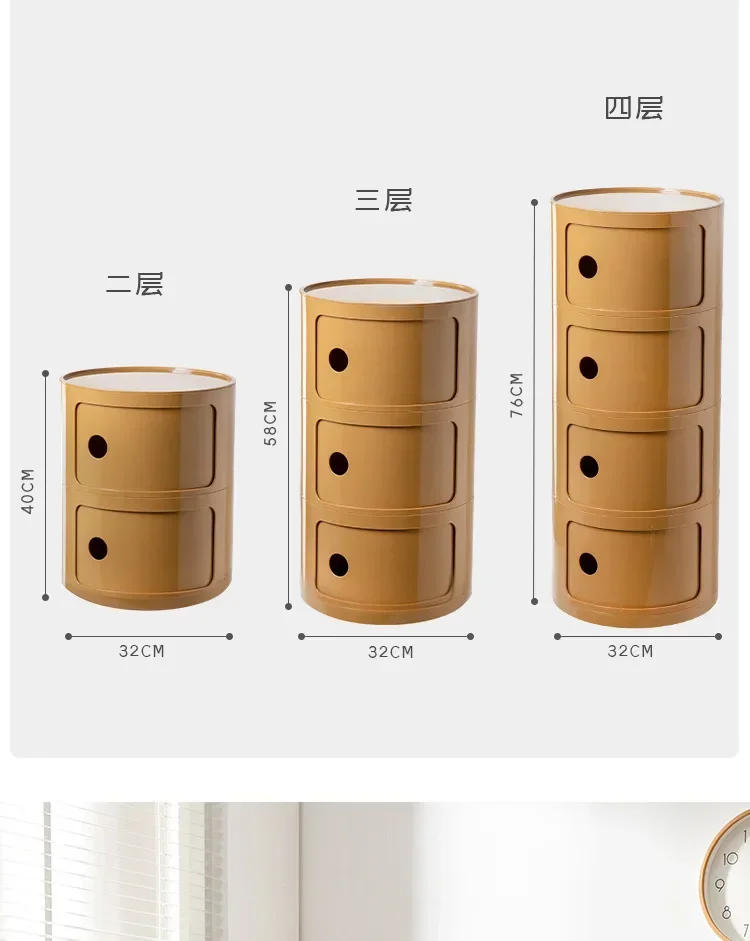 Description Picture 3 of itemNordic Celebrity Bedside Table Modern Simple Round Creative Small Plastic Bedside Table Elegant Comodini Nightstand Furniture