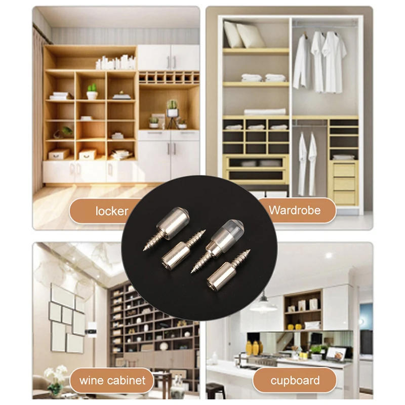 Description Picture 2 of item10Pcs Cross Self-tapping Screw With Rubber Sleeve Laminate Support Homemade Wardrobe Cabinet Glass Hard Nonslip Partition Nail