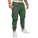 Men Casual Pants Classic Simple Solid Color Washed Cropped Pants Summer Fashion All-Match Skinny Elastic Waist Cropped Pants