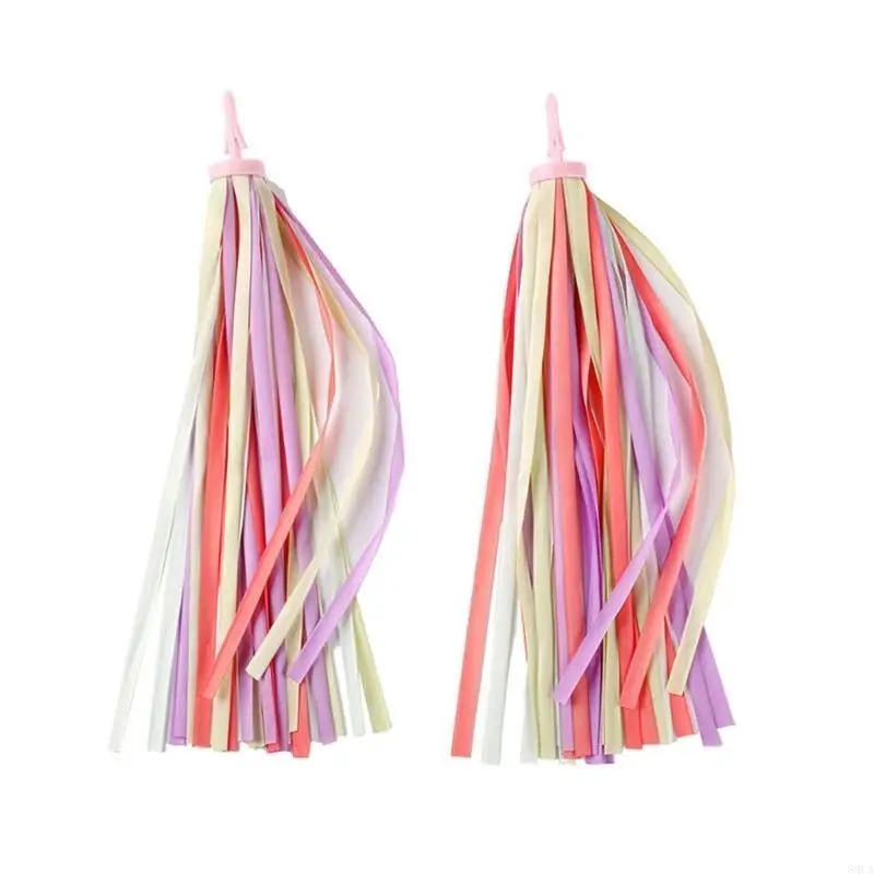 Description Picture 3 of item2pcs Ribbon Outdoor Cycling Scooters Bicycles Handlebar Colorful Tassels