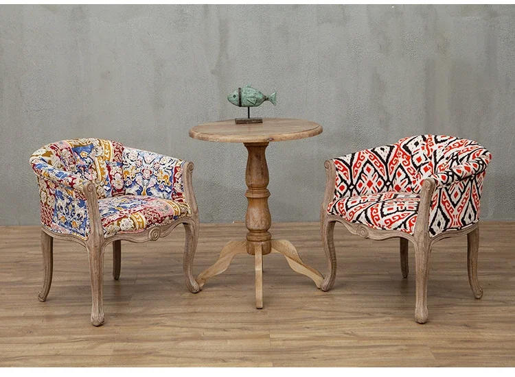 Description Picture 5 of itemAmerican Solid Wood Living Room Sofas Modern home Sofa Armchair retro Living Room Furniture designer Single backrest Sofa chair