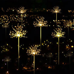 Solar LED Ground Plug Light Copper Wire Light Fireworks Light Outdoor Garden Decorative Light String Festival Decoration Lantern