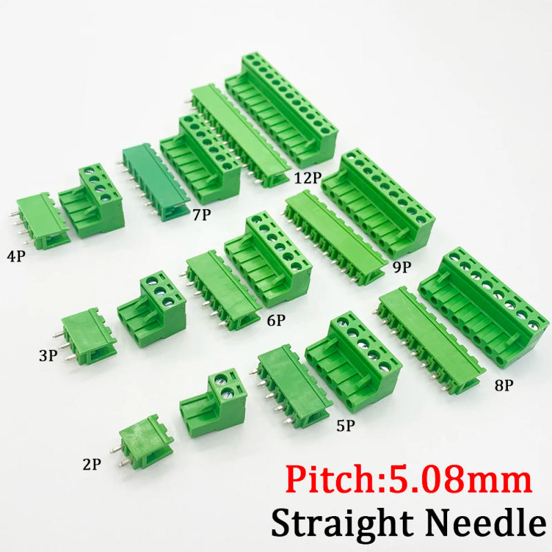 Description Picture 3 of item5Pair 5.08mm 2EDG 2/3/4/5/6/7/8/9/10/12Pin PCB Screw Terminal Block Wire Connector 5.08mm Pitch 300V10A Straight Pin Plug-in Soc