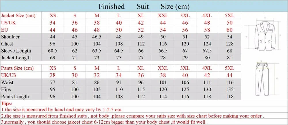 Description Picture 2 of itemFormal Business Men Suits Slim Fit Notched Lapel Wedding Groom Tuxedo Prom Male Blazer 3 Pieces (Jacket+Pants+Vest) 2024