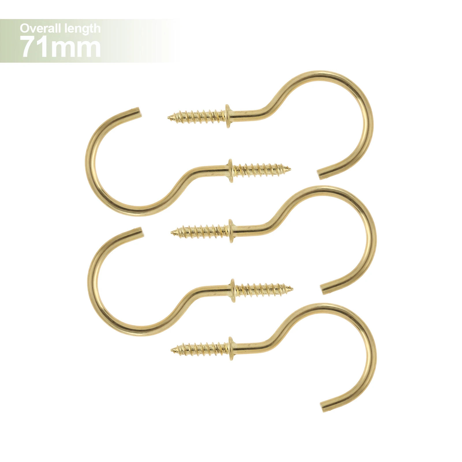 Description Picture 4 of item5/10/20pcs Ceiling Cups Hooks 38/55/71mm Curtain Hat Coat Towel Picture Frame Lamp Plant Screw in Spiral Hanger Hook