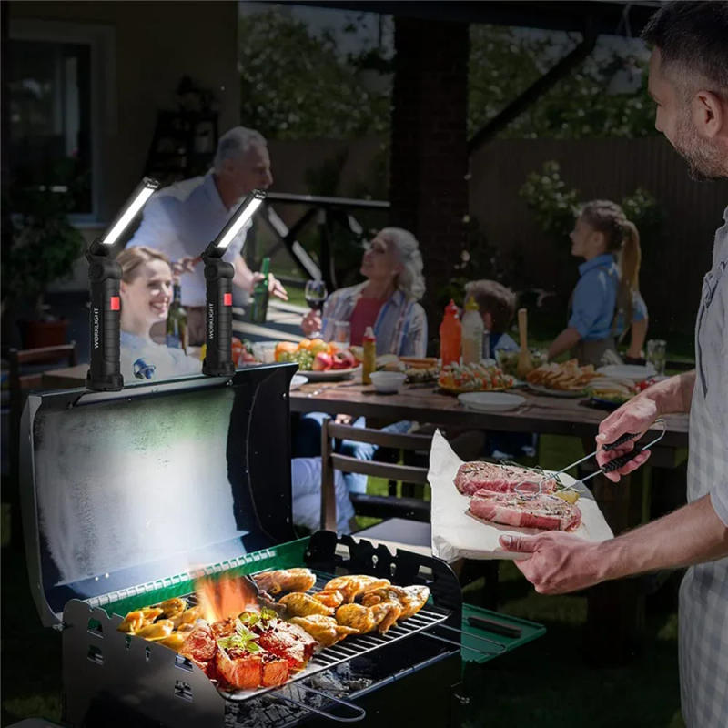 Description Picture 5 of itemNew Portable COB LED Flashlight USB Rechargeable Work Light Magnetic Lanterna Hanging Lamp with Built-in Battery Camping Torch