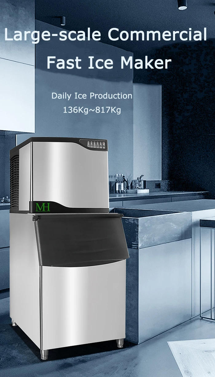 Description Picture 4 of itemHigh Capacity Refrigerator Automatic Ice Making Canteen Milktea Shop Bar Commercial Ice Maker Machine