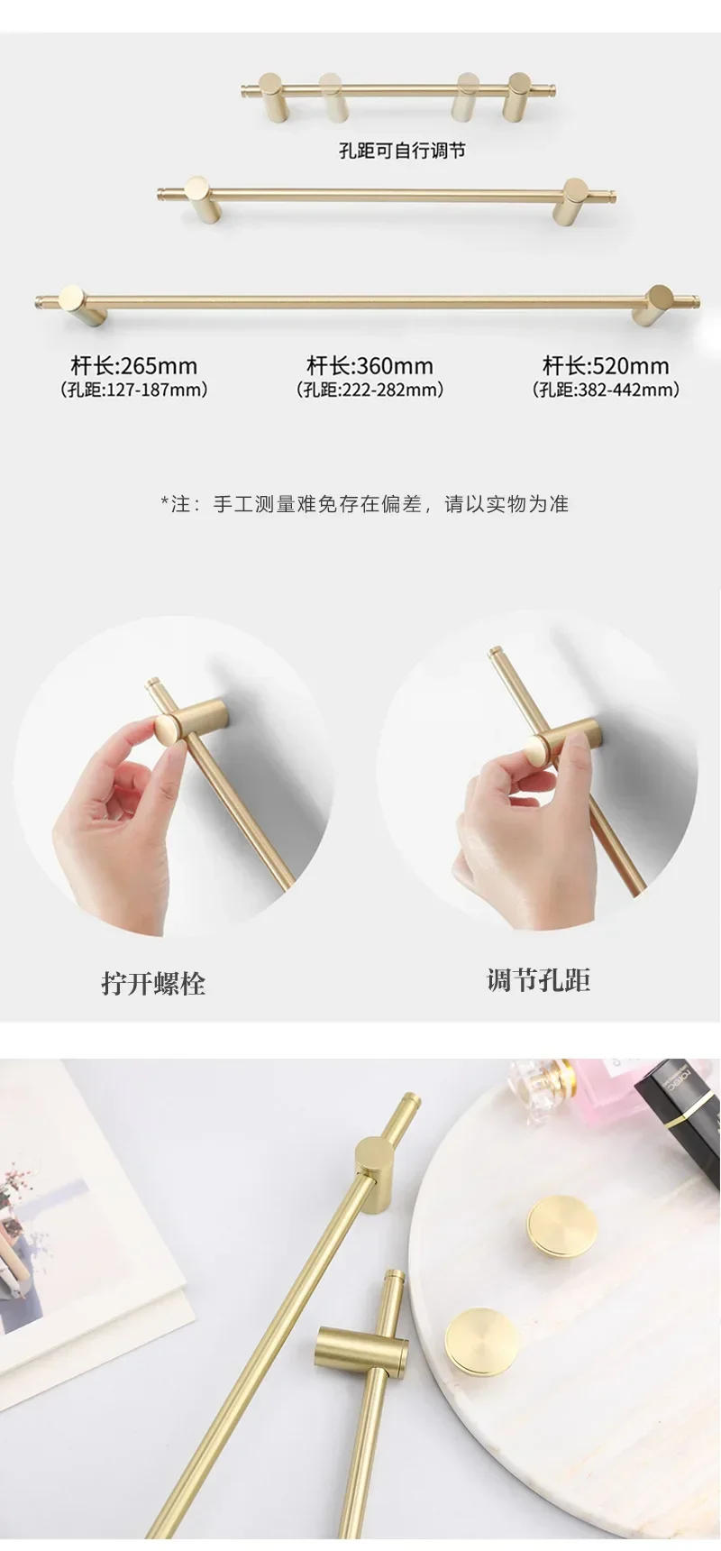 Description Picture 3 of itemAdjust The Pitch Luxury Solid Brass Long Handle Modern Golden Cabinet Glass Door Handles Drawer Pulls Furniture Handle Hardware