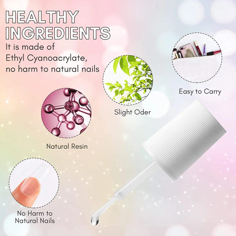 Description Picture 5 of itemMakartt Nail Glue for Acrylic Nails Super Brush on Nail Glue Kit Bond Quickly Artificial Nail Adhesive Glue for Nail Tips