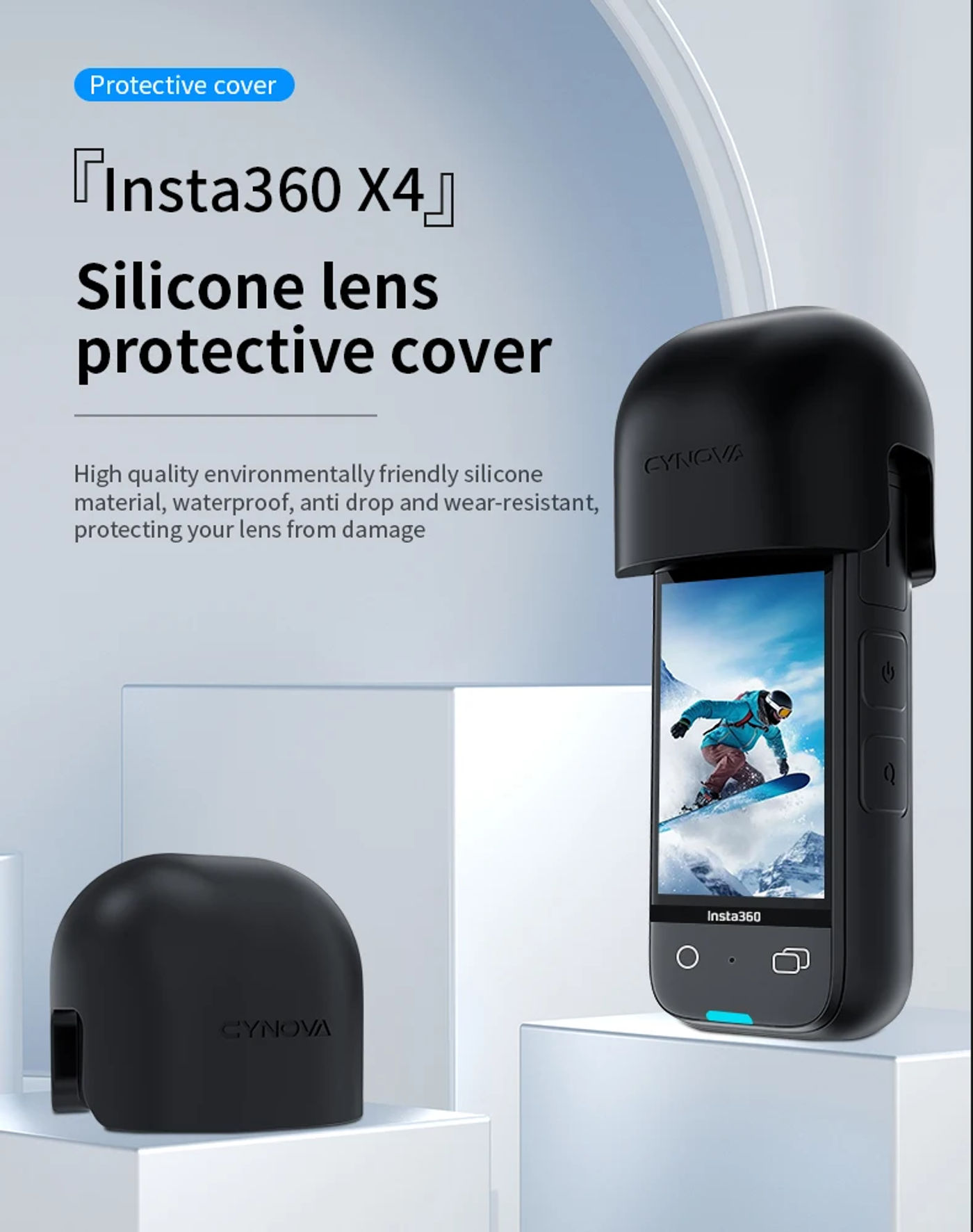 Description Picture 3 of itemCYNOVA For Insta360 X4 Accessories Lens Cap Screen Protector Mini Protective Case Metal Frame Carry Storage Bag Briefcase For X4