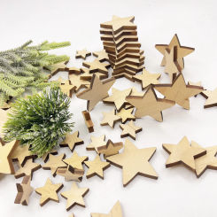10/15/30pcs 2.5/4/5cm Natural Wooden Stars DIY Wooden Painting Blank Party DIY Graffiti Crafts, Scrapbooking  Home Decor