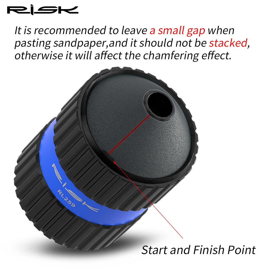 Description Picture 5 of itemRISK Bicycle Fork Seatpost Cutting Grinder Hand Polish Angle Grinding Trimming Tool Bike Fork Corner Repair Tool with Sand Paper