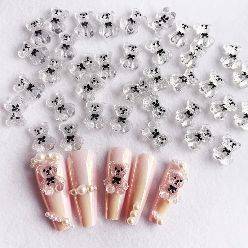 Description Picture 5 of item10Pcs Nail Art Bear Shaped Nail Charms Cute Nail Art Decorations Jewelry Rhinestone Accessories Manicure Diy Nails Art Tools