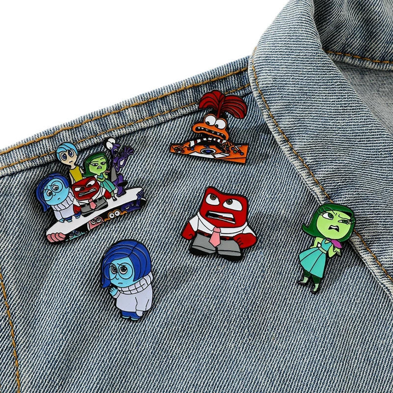 Description Picture 3 of itemDisney Inside Out Pins & Badges Anime Cartoon Character brooch Cute Enamel Pin Intensa Mente Backpack Clothing Metal Badge Gift