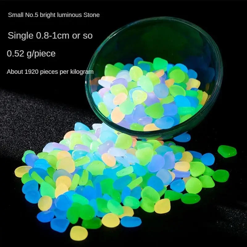 Description Picture 5 of item100Pcs small artificial luminous stone vase decoration pot Luminous stone 0.5 g fluorescent fish tank landscape pebbles