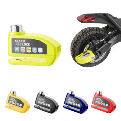 Electric Scooter Motorcycle Alarm Disc Lock Metal Waterproof Anti-theft Brakes Disc Lock Motorcycle Bicycles Scooter Bike Parts