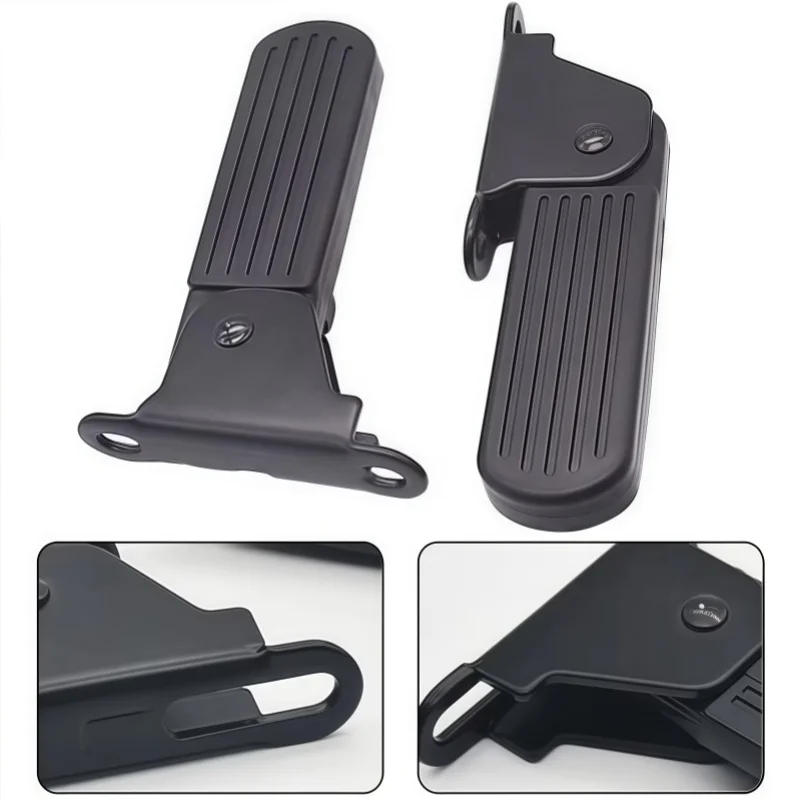Description Picture 4 of item1pair Electric Moped Front Pedal Scooter Front Foldable Pedal Leg Support Pad Thickened Steel Plate Ebike Accessories